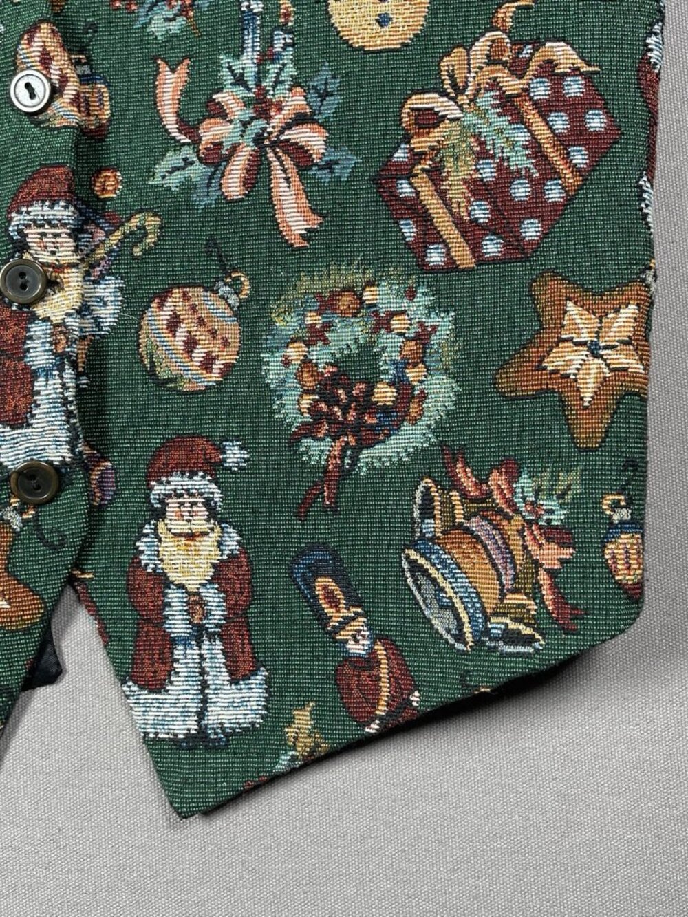 Paul Harris Design USA Green Christmas Holiday Printed Vest - Women Size Small - Picture 6 of 16